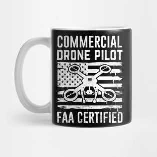 Commercial Drone Pilot USA American Flag Mug